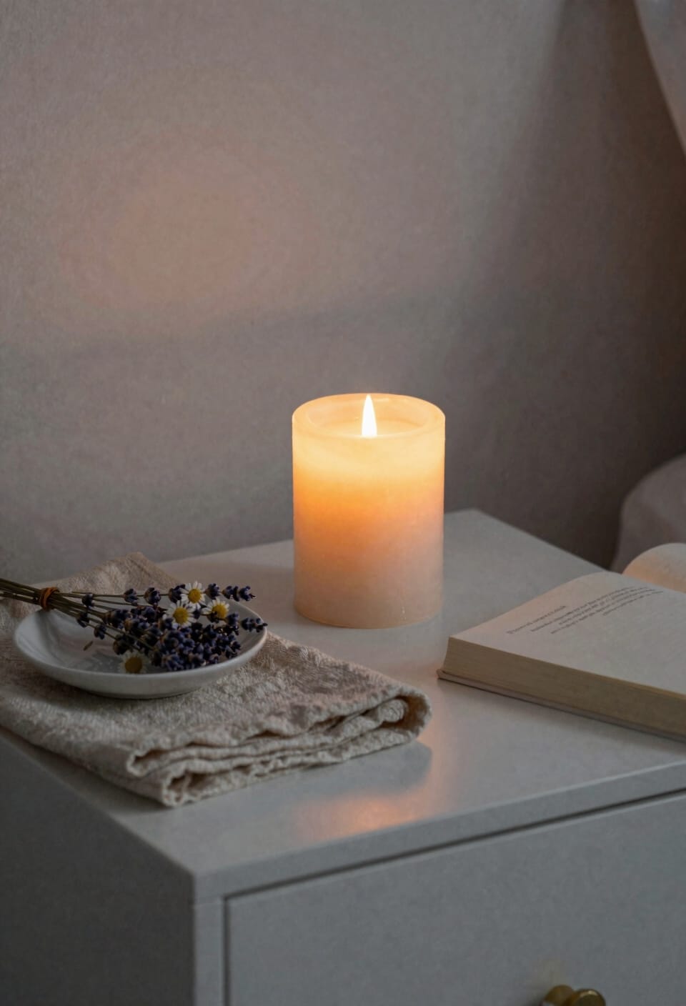 burn candles safely before bed