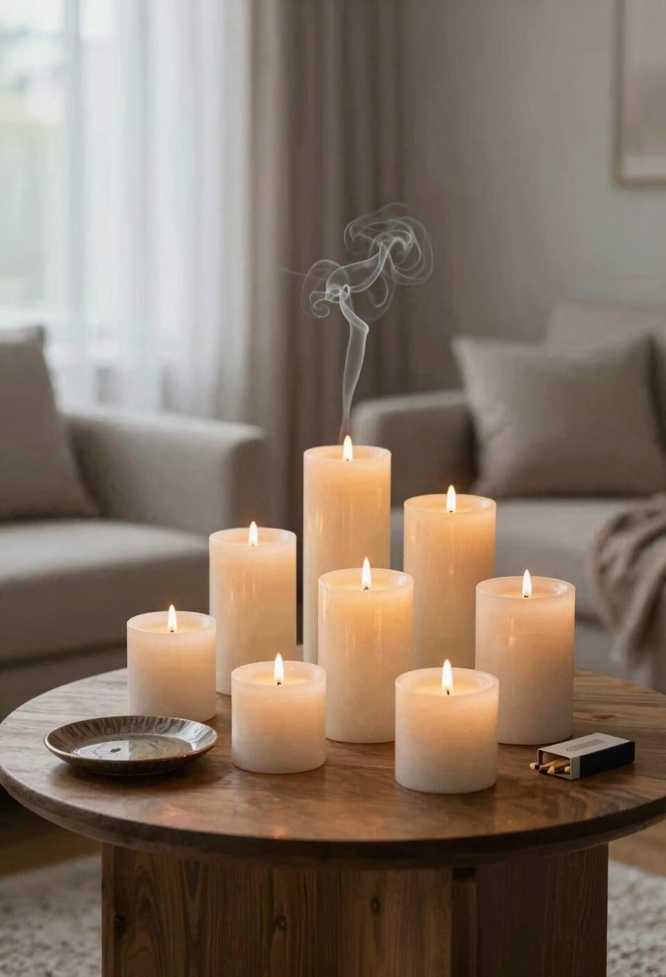 layer complementary candles for depth