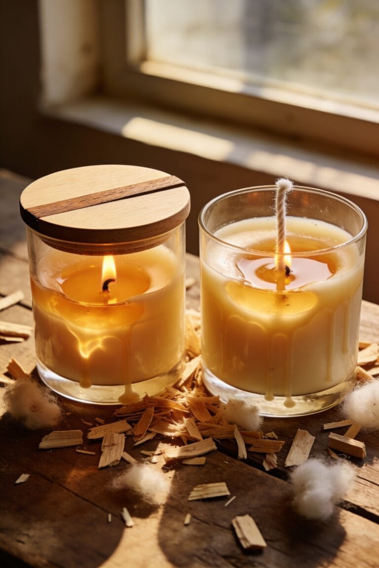 wood wick crackles cotton burns